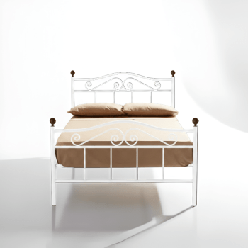 Cama Ferro Ref. 166 Casal Branco p_colchão 183x133 Ambiente