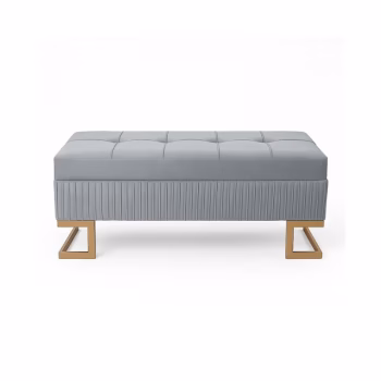 Banqueta Cinza Pés Metal Pequena Ref. 4499