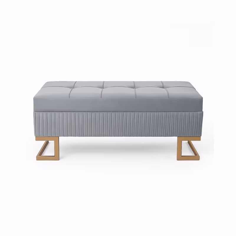 Banqueta Cinza Pés Metal Pequena Ref. 4499