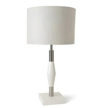 Candeeiro-Mesa-Cabeceira-Cone-Branco-e-Prata-Ref.-4682