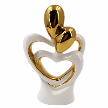 Casal Decorativo Branco e Dourado Ref. 5360