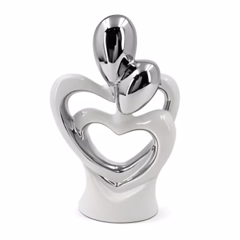 Casal Decorativo Branco e Prateado Ref. 5361