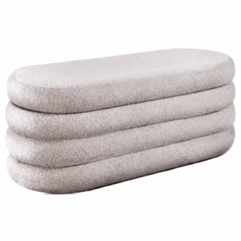Conjunto Canapés Cinza Tecido c_Baú c_2 Bancos Apoio Ref. 854P077